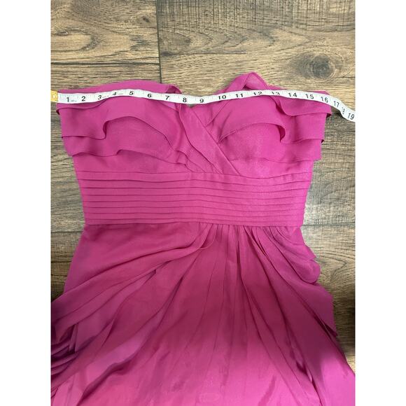 Vintage Y2K Cache Strapless Chiffon Long Formal Gown Dress Flowy Pink Sz 8 NWT - Picture 8 of 9